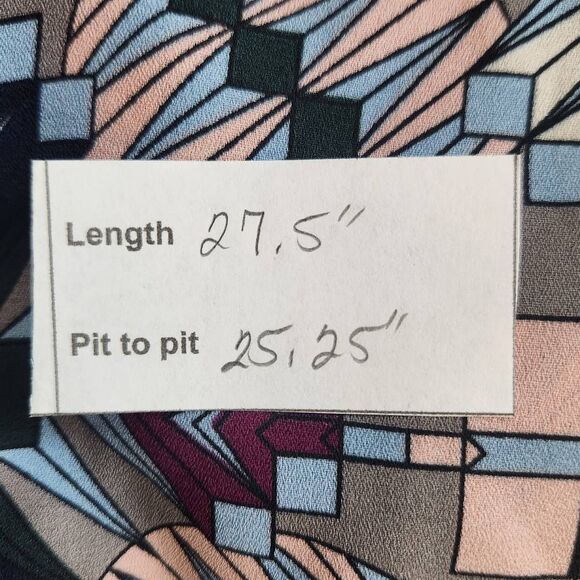 Ashley Stewart Retro Print Dolman Sleeve Poncho Style Blouse Size XL 14-16 - Picture 11 of 11